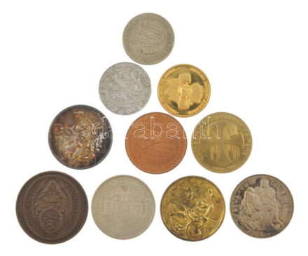 10db-os magyar és külföldi emlékéremből álló tétel T:1--3