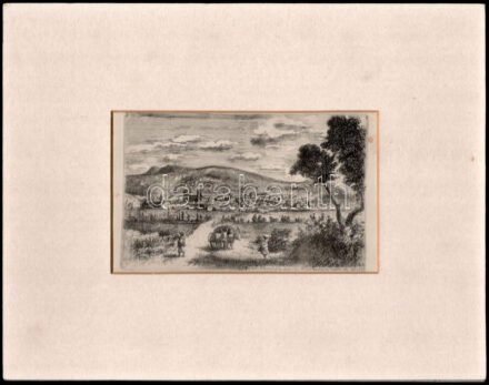 Varga Nándor Lajos (1895-1978): Pécs (Rohbock után) rézkarc, papír, jelzett a karcon, 9×15 cm Paszparuban