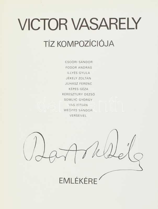 Victor Vasarely 10 kompozíciója versekkel, Bartók Béla emlékére. Bp., é.n., Helikon. Ofszet, papír. Kiadói mappában, lapméret: 33,5x24. - Image 2