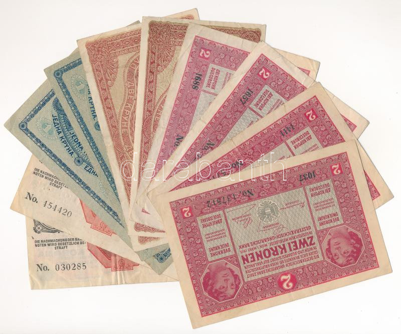 1916-1920. 1K-2K (10x), közte felülbélyegzettek is T:III - Image 2