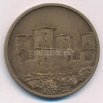 Tóth Sándor (1933-) 'MISKOLCZ SIGILLUM CIVITATIS' kétoldalas bronz emlékérem, hátoldalon a diósgyőri vár (42,5mm) T:1- - Image 2