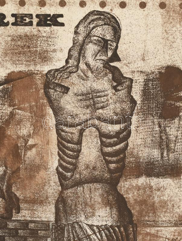 Kéri Imre (1945-): Jegyzetek a XX. századból. Akvatinta, papír, jelzett, számozott: 19/30, 35x25cm. - Image 2