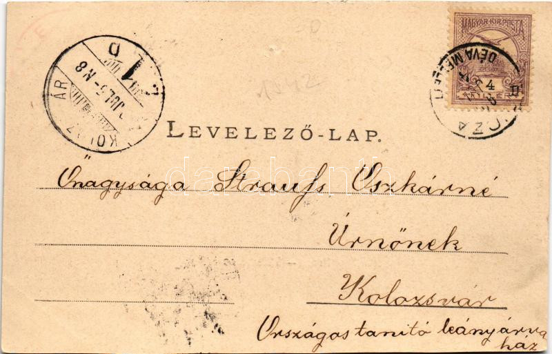 1900 Szászváros, Broos, Orastie; látkép. H. Graef kiadása / general view (vágott / cut) - Image 2