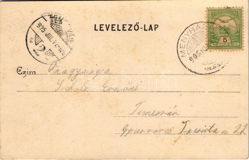 1905 Dézna, Dezna; látkép a vár Margit-páholyából / view from the castle - Image 2