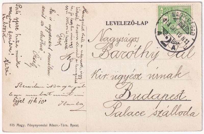 1913 Nagyvárad, Oradea; Emke kávéház, belső pincérekkel / café, interior with waiters - Image 2