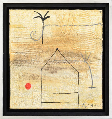 Székács Zoltán (1954-): 'Marokkó'. Vegyes technika, vászon, jelzett a hátoldalán. Dekoratív fakeretben, 30×30 cm.