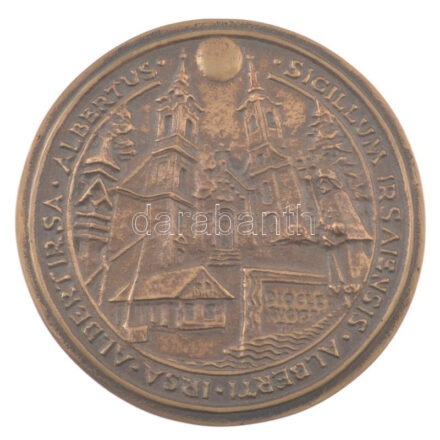 ~1980. 'Albertirsa' egyoldalas bronz emlékérem (87mm) T:1-