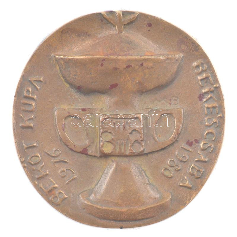 1980. 'Békéscsaba - Béköt Kupa 1976-1980.' egyoldalas bronz sport emlékérem (75mm) T:1-