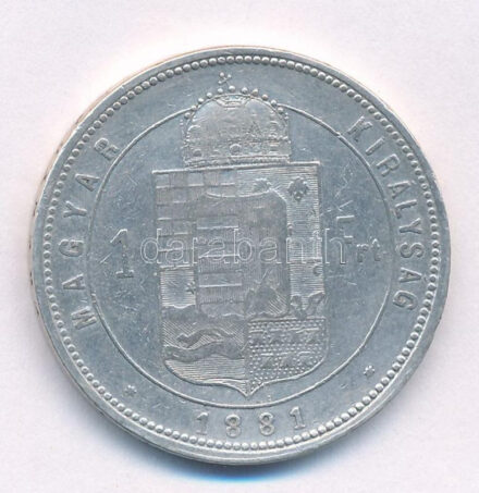 1881KB 1Ft Ag 'Ferenc József / Középcímer' T:2- Adamo M15