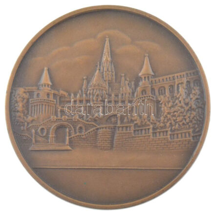DN 'Halászbástya' egyoldalas bronz plakett (54mm) T:1