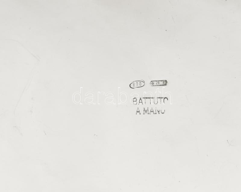 Ezüst (Ag) cukordoboz, jelzett, 14,5×10,5×6 cm, nettó: 366 g - Image 2