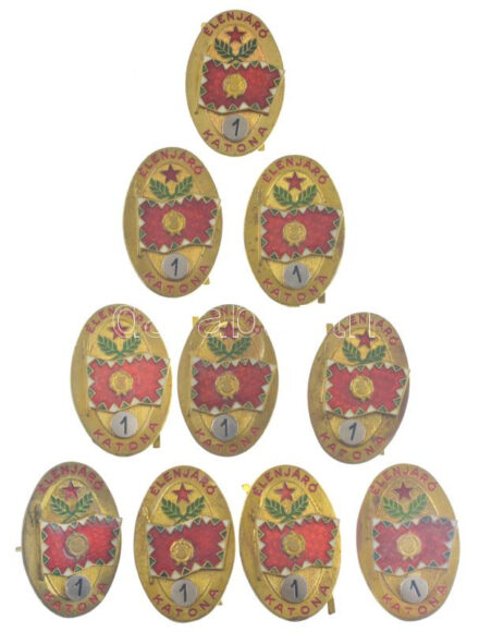 ~1970-1980. 'Élenjáró Katona - 1' fém sapkajelvény, Magyar Néphadsereg (10x) T:1-