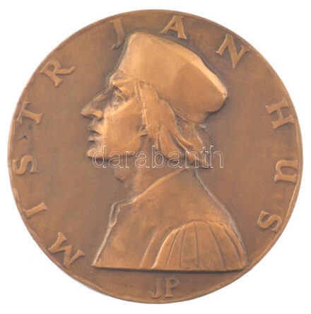 Csehszlovákia (?) 1965. 'Husz János / Az igazság győz' kétoldalas bronz emlékérem (71mm) T:1 Czechoslovakia (?) 1965. 'Jan Hus / Veritas Vincit' two sided commemrative medallion (71mm) C:UNC