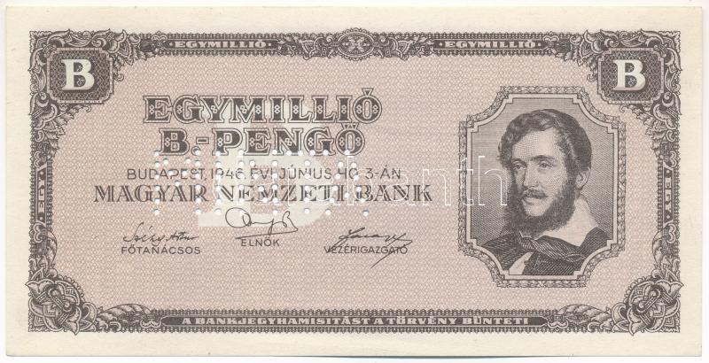 1946. 1.000.000BP hamis (?) 'MINTA' perforációval T:I,I-