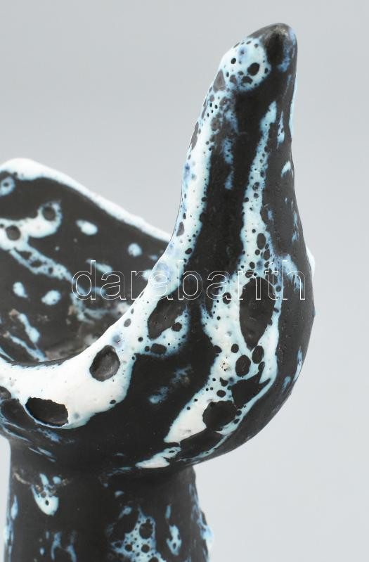 Illésné Luria Vilma: Madár. Jelzés nélkül, kopott iparművészeti etikettel, hibátlan, m: 20 cm - Image 4