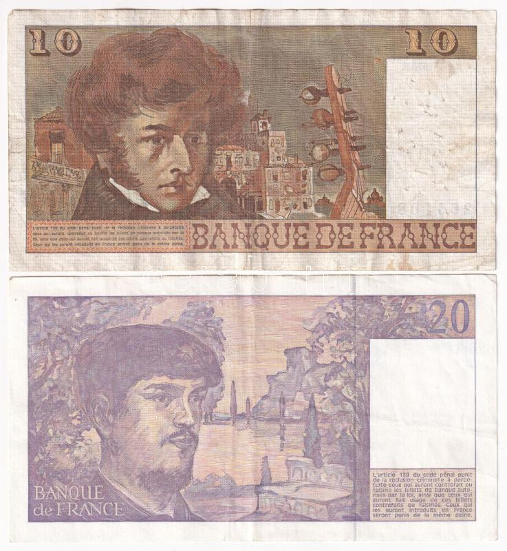 Franciaország 1972-1995. 10Fr-100Fr (4xklf) T:III tűlyuk France 1972-1995. 10 Francs - 100 Francs (4xdiff) C:F needle holes - Image 2