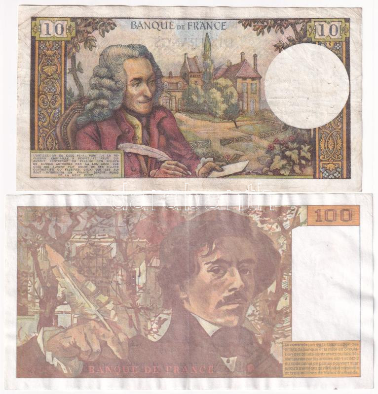 Franciaország 1972-1995. 10Fr-100Fr (4xklf) T:III tűlyuk France 1972-1995. 10 Francs - 100 Francs (4xdiff) C:F needle holes - Image 4