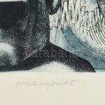 Zsigovics Iván (1958- ): A hosszú fülűek legendája. Színezett rézkarc, papír, jelzett, 29x45 cm - Image 3