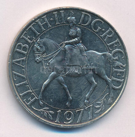 Nagy-Britannia 1977. 25p Cu-Ni 'Ezüst jubileum' kapszulában T:1- ph Great Britain 1977. 25 New Pence Cu-Ni 'Silver Jubilee' in capsule C:AU edge error