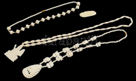 3 faragott csont nyaklánc + 1 kitűző