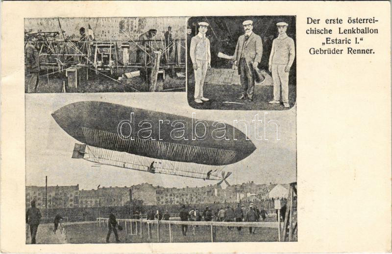 1909 Der erste österreichische Lenkballon 'Estaric I.' Gebrüder Renner / The first Austrian steering hot air balloon 'Estaric I.' / Első osztrák kormányozható hőlégballon (r)