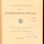 A Magyar Korona Országainak 1903. évi külkereskedelmi forgalma. Bp., 1904. KSH. 325p. Kiadói egészvászon kötésben vaknyomott címerrel