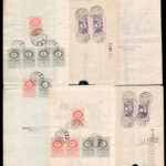 cca 1930 5 db váltó klf címletek illetékbélyeggel