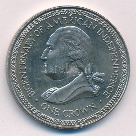 Man-sziget 1976. 1C Cu-Ni 'Az amerikai függetlenség 200. évfordulója' T:1- Isle of Man 1976. 1 Crown Cu-Ni 'Bicentenary of American Independence' C:AU Krause KM#37