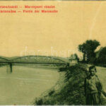 Máriaradna, Mária-Radna, Radna (Lippa, Lipova); Maros-parti részlet, híd. 3033. (W.L. ?) / Partie der Marosufer / Mures riverside, bridge (EB)