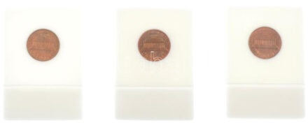 Amerikai Egyesült Államok 1966-1982. 1c (3x) tokban T:1- folt, karc USA 1966-1982. 1 Cent (3x) in case C:AU spotted, scratch