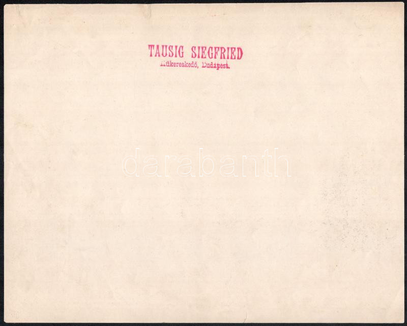 cca 1900 Császárfürdő épülete, Tausig Siegfried pecsétjével jelzett fotó, felületén törésnyomok, szélén kisebb szakadások, 21,5×26,5 cm - Image 2