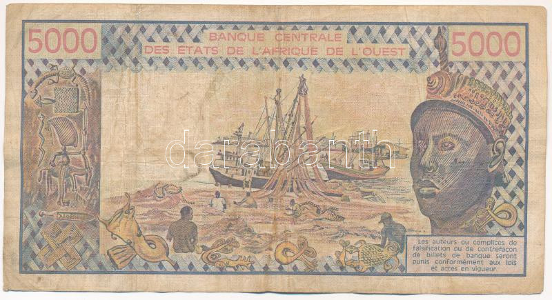 Nyugat-Afrikai Államok 1981. 5000Fr T:III Western African States 1981. 5000 Francs C:F Krause P#08 - Image 2