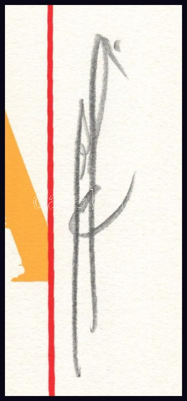 Hervé, Rodolf (1957-2000): Eiffel-torony. Szitanyomat, papír, jelzett, művészpéldány E.A. jelzéssel. 36x21 cm. / Hervé, Rodolf (1957-2000): Eiffel-tower. Screenprint on paper, signed, E.A. artist's proof, 36x21 cm. - Image 3