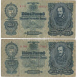 1930. 20P (2x) T:III,III- folt, az egyiken kis szakadások Adamo P11