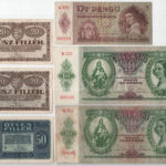 1920. 20f (2x) + 50f + 1930. 100P (2xklf) + 1932. 50P + 1936. 10P (2x) + 1939. 5P + 1941. 20P T:II--III- közte folt