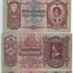 1920. 20f (2x) + 50f + 1930. 100P (2xklf) + 1932. 50P + 1936. 10P (2x) + 1939. 5P + 1941. 20P T:II--III- közte folt - Image 3