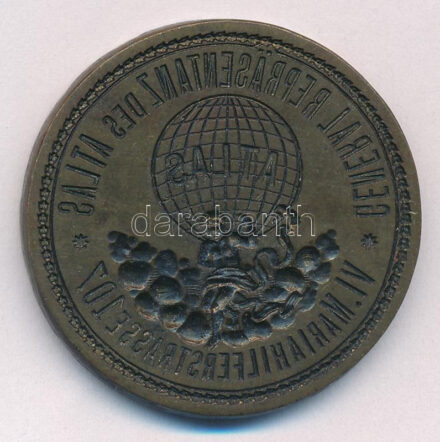 DN 'General Repräsentanz de Atlas - IV. Mariahilferstrasse 107' bronz szárazpecsét egyik fele (39mm)