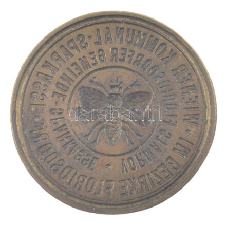 DN 'Wiener Kommunal Sparkasse (Bécsi Városi Takarékpénztár)' bronz szárazpecsét egyik fele (35mm)