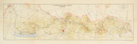 1938 Az országos kék-jelzés térképe, 1:500 000, M. Kir. Térképészeti Intézet, szakadásokkal, 30×90 cm