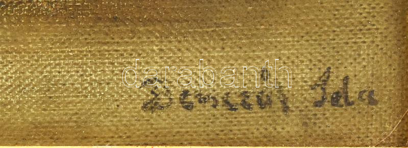 Benczúr Dolányi Ida (1876-1970): Csendélet. Olaj, karton, jelzett. Dekoratív, szecessziós stílusú, kissé sérült fakeretben, 39×30,5 cm - Image 2