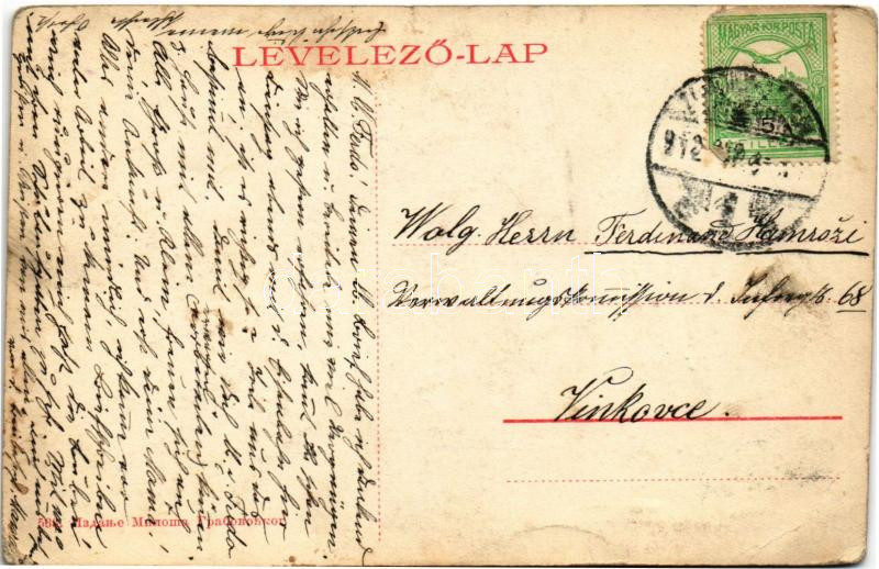 1912 Zimony, Zemun, Semlin; Bernhard Kronstein Központi szállodája, W.L. ? 533. / hotel (EK) - Image 2