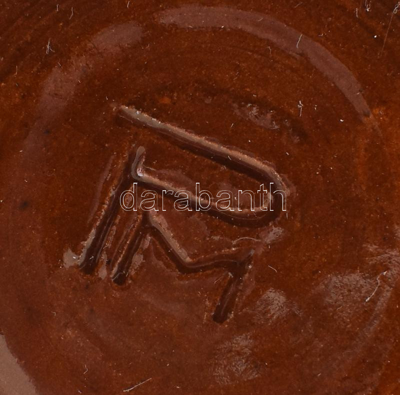 PM jelzéssel: retro kerámia váza. Mázas kerámia, jelzett, hibátlan 13 cm - Image 2