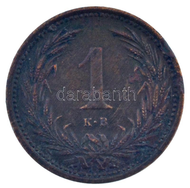 1892KB 1f bronz Körmöcbánya T:2 több durva ph. Hungary 1892KB 1 Fillér bronze Kremnitz C:XF hard edge errors Adamo K1 - Image 2