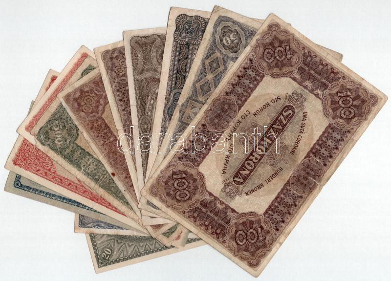 1920-1923. 20f-500K (12xklf) T:III,III- közte folt, szakadás, anyaghiány - Image 2
