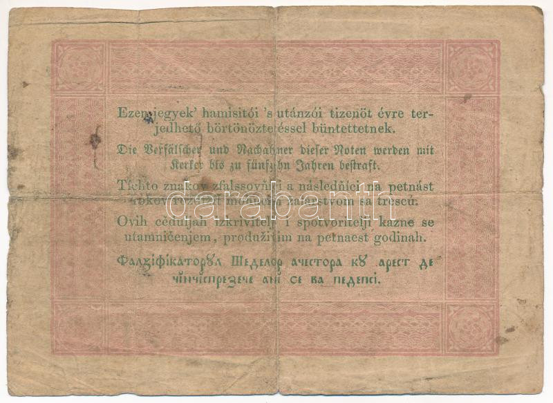 1848. 5Ft 'Kossuth bankó' vörösesbarna T:III- folt, kis szakadás Adamo G109 - Image 2