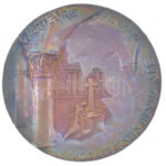 Nagy István János (1938-) 1984. 'VII. Conventus Generalis Lutheranorum (VII. Evangélikus Közgyűlés) - Budapest' kétoldalas öntött bronz plakett tokban (89mm)
