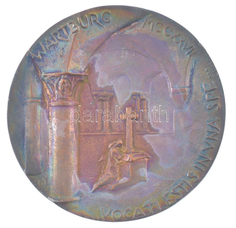 Nagy István János (1938-) 1984. 'VII. Conventus Generalis Lutheranorum (VII. Evangélikus Közgyűlés) - Budapest' kétoldalas öntött bronz plakett tokban (89mm)