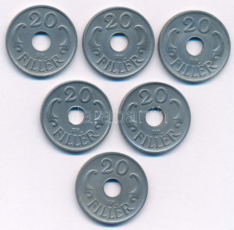 1941-1944. 20f Fe (6x) T:1- patina