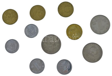 Kína 1987-2000. 1f-1Y (11db) T:1-2 Kína 1987-2000. 1 Fen - 1 Yuan (11pcs) C:UNC-XF