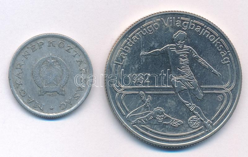 1949. 1Ft Al 'Rákosi-címer' + 1982. 100Ft Cu-Ni 'Labdarúgó Világbajnokság' T:2-,1-